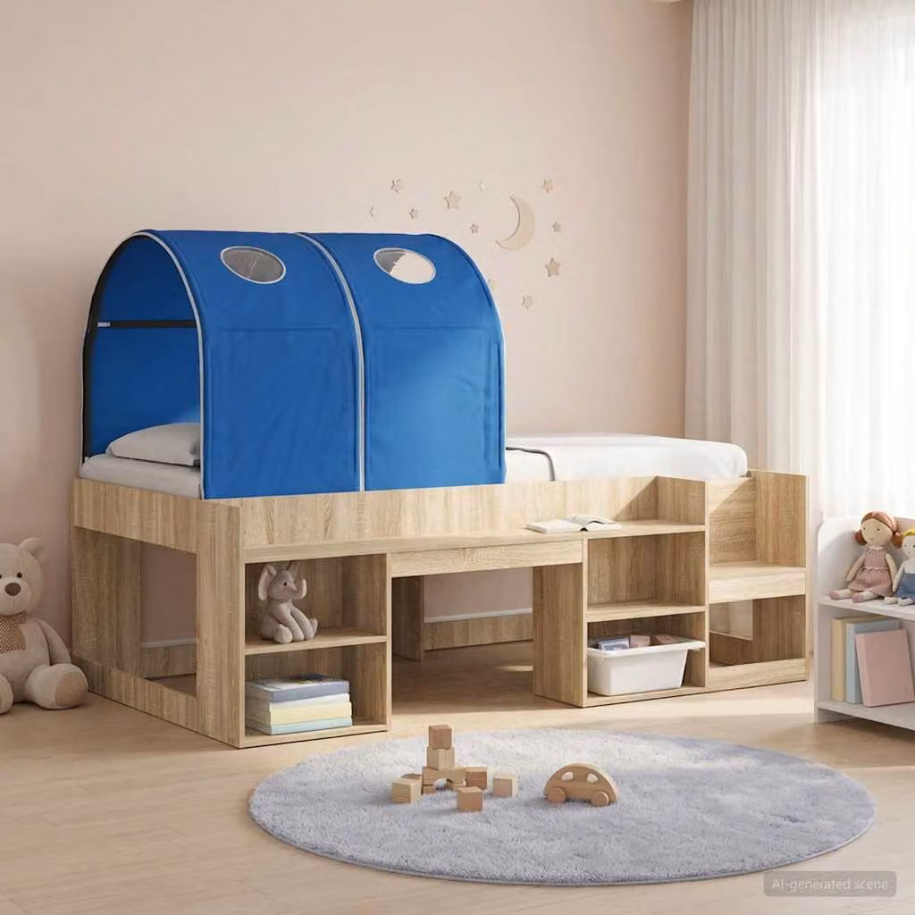 Set di 2 tunnel vidaXL per letto a soppalco per bambini in poliestere blu