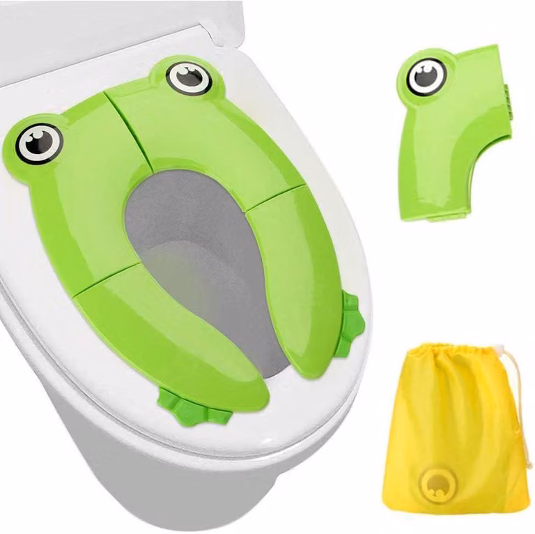 Sedile per il water per bambini, pieghevole, antiscivolo, con borsa per il trasporto, adatto a neonati e bambini piccoli