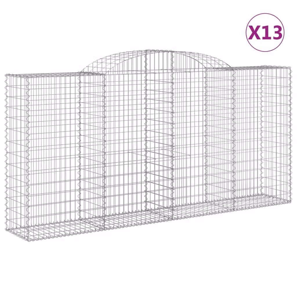 Cesti Gabbioni ad Arco 13 pz 300x50x140/160 cm Ferro Zincato