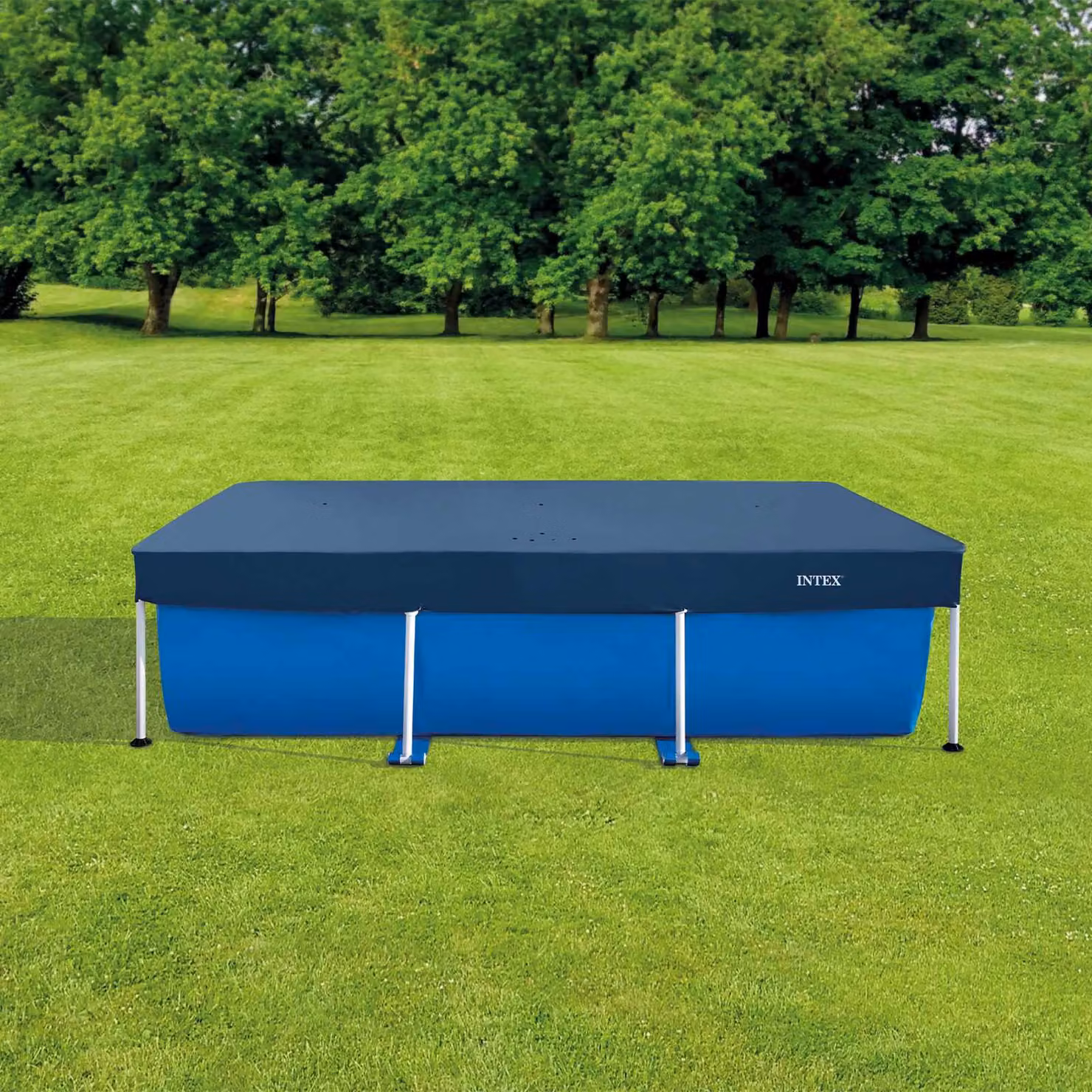 Copertura per piscina rettangolare Intex in PVC e PP blu e grigio L: 260 cm, P: 160 cm