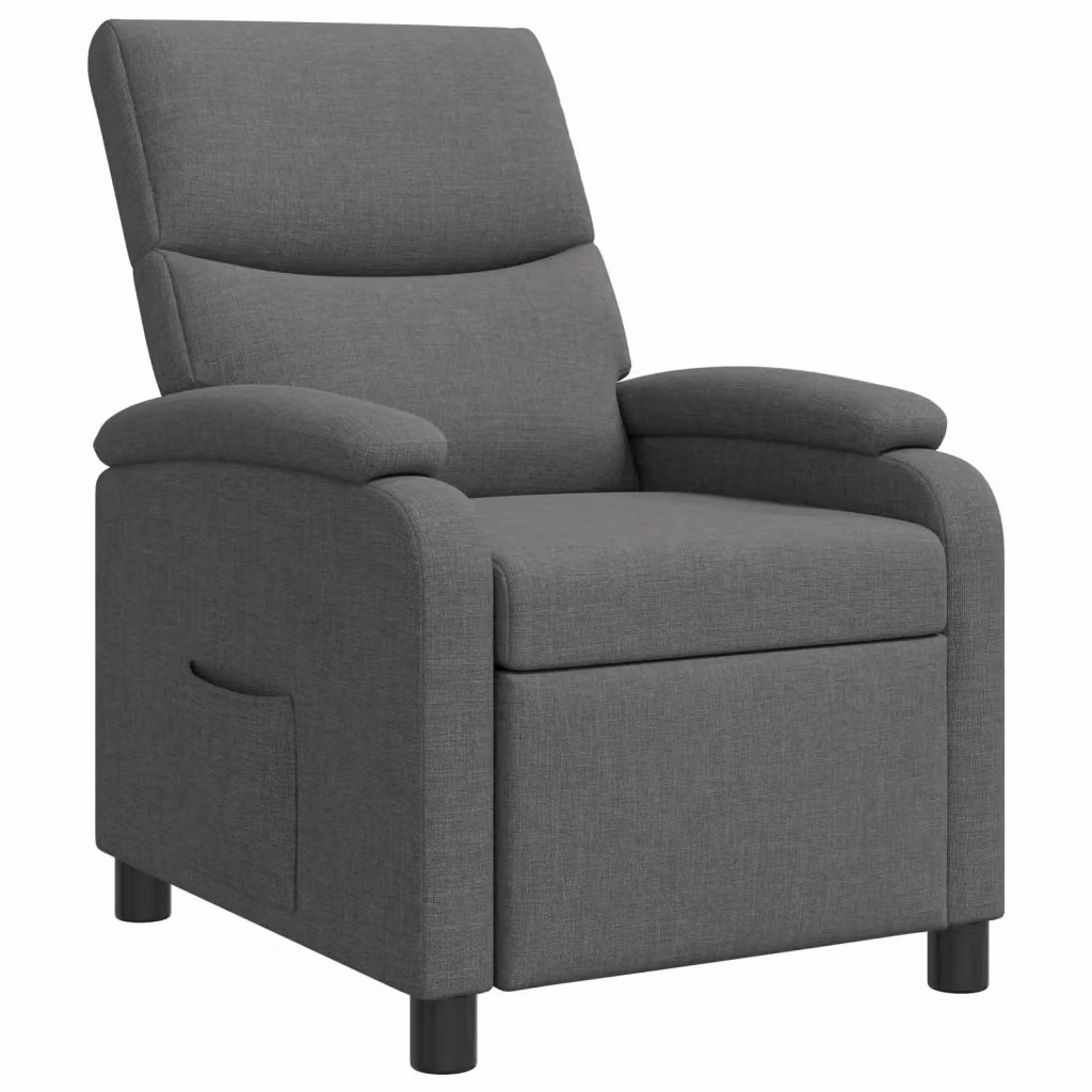 Poltrona reclinabile relax moderna in tessuto grigio con braccioli – 2