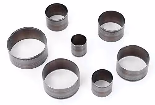 Set di formine in pelle - 7 pezzi, forme rotonde per la lavorazione del cuoio fai-da-te - diametro da 20 mm a 50 mm