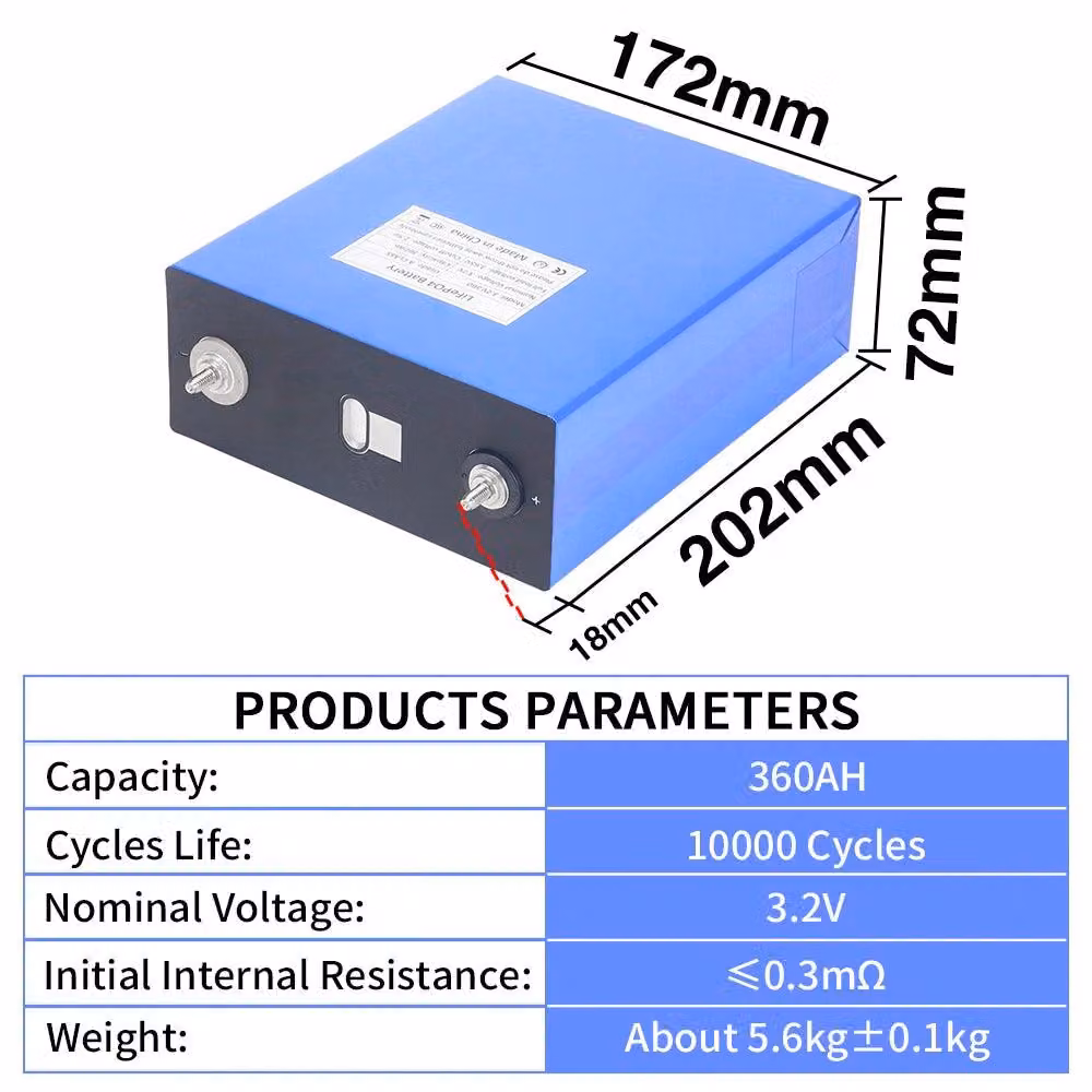 Batteria Accu - Batteria LiFePO4 - Batteria ricaricabile - Batteria per energia solare - Capacità: 320Ah