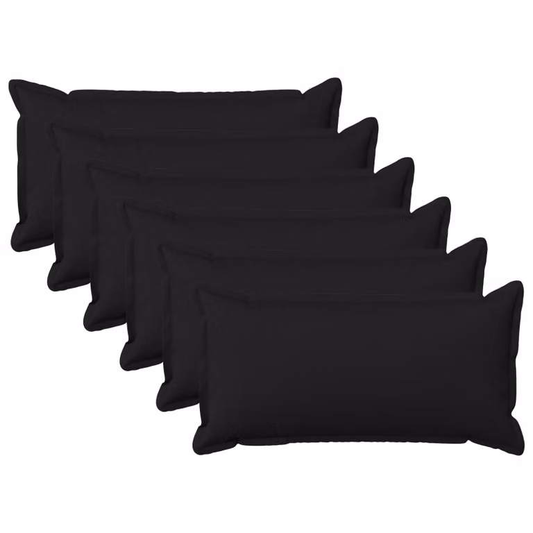 Set di 6 federe vidaXL HOUTEN nere in poliestere, L 40 x P 80 cm