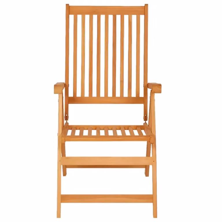 Set di 8 sedie pieghevoli reclinabili con cuscini vidaXL in legno di teak marrone e beige