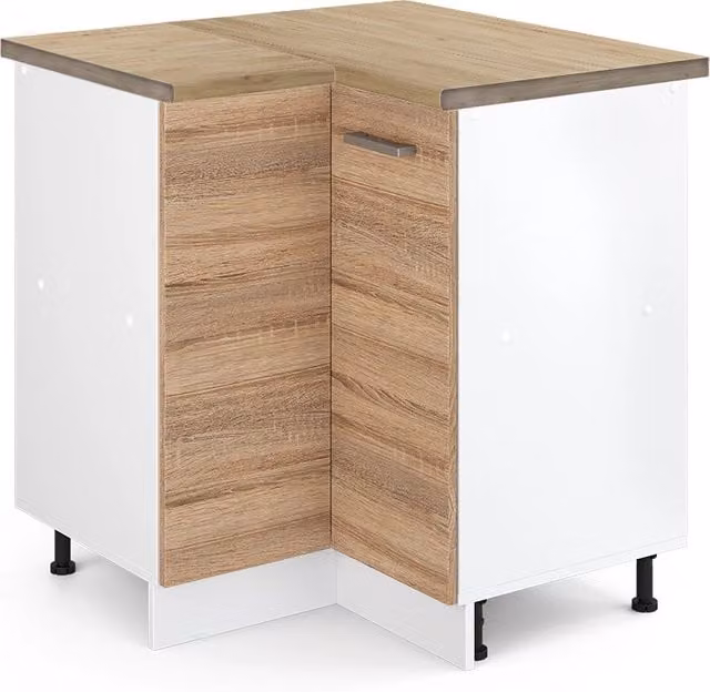 Mobile ad angolo cucina R-Line Sonoma/Bianco 75.6 cm, PL Rovere Vicco
