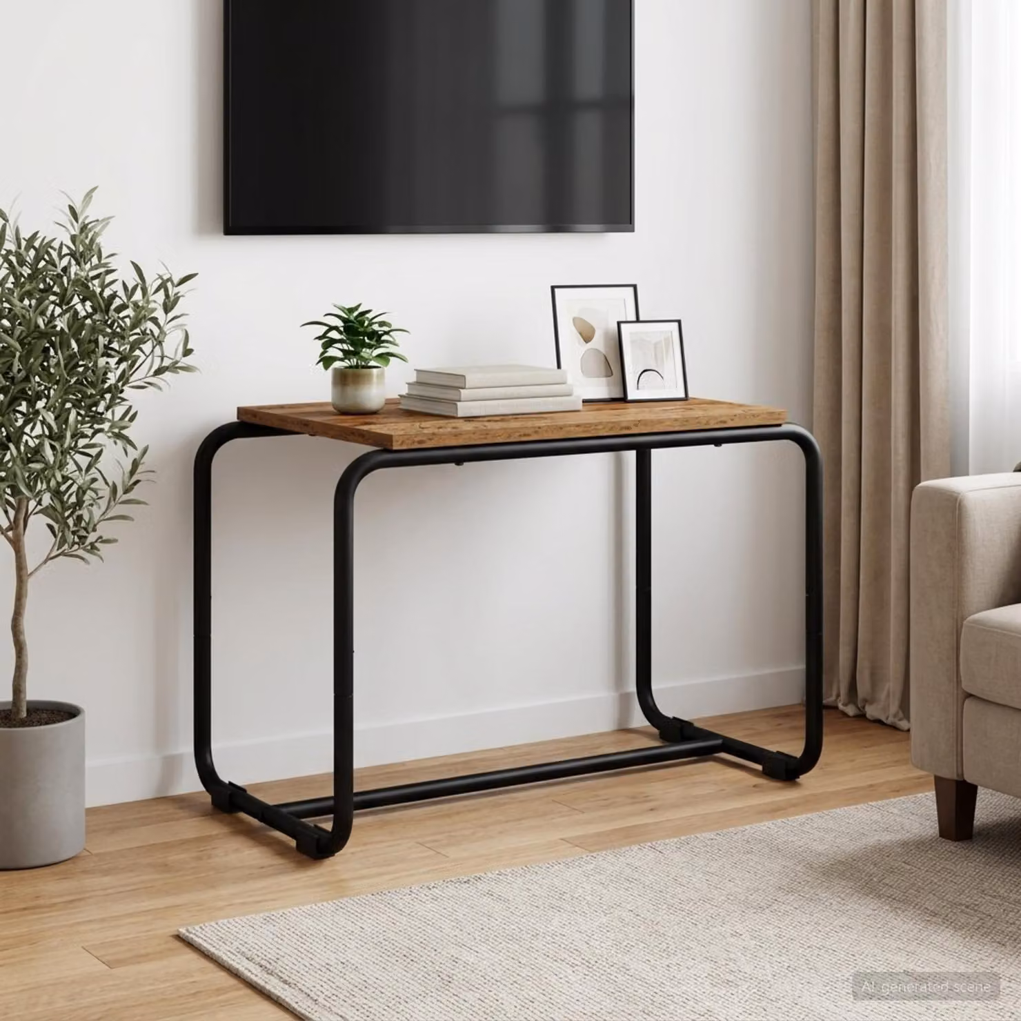 Supporto TV vidaXL in stile industriale, colore marrone, L 60 x P 35.5 x H 42 cm