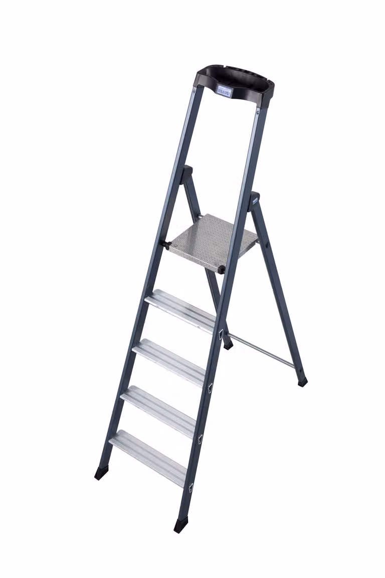 KRAUSE MONTO Stufen-StehLeiter Sepro S, eloxiert 1x5 Stufen