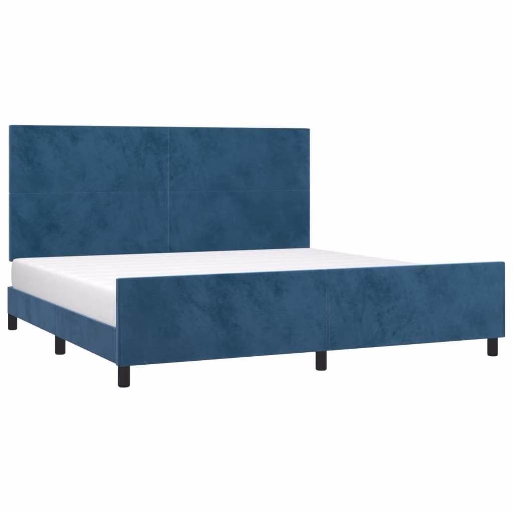 Giroletto senza Materasso Blu Scuro 200x200 cm in Velluto