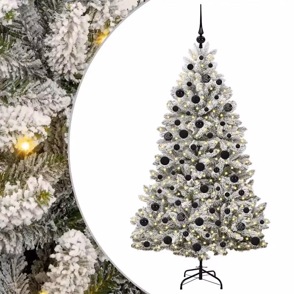 Albero di Natale artificiale moderno vidaXL verde con 300 LED bianco caldo, Altezza: 180 cm – 2