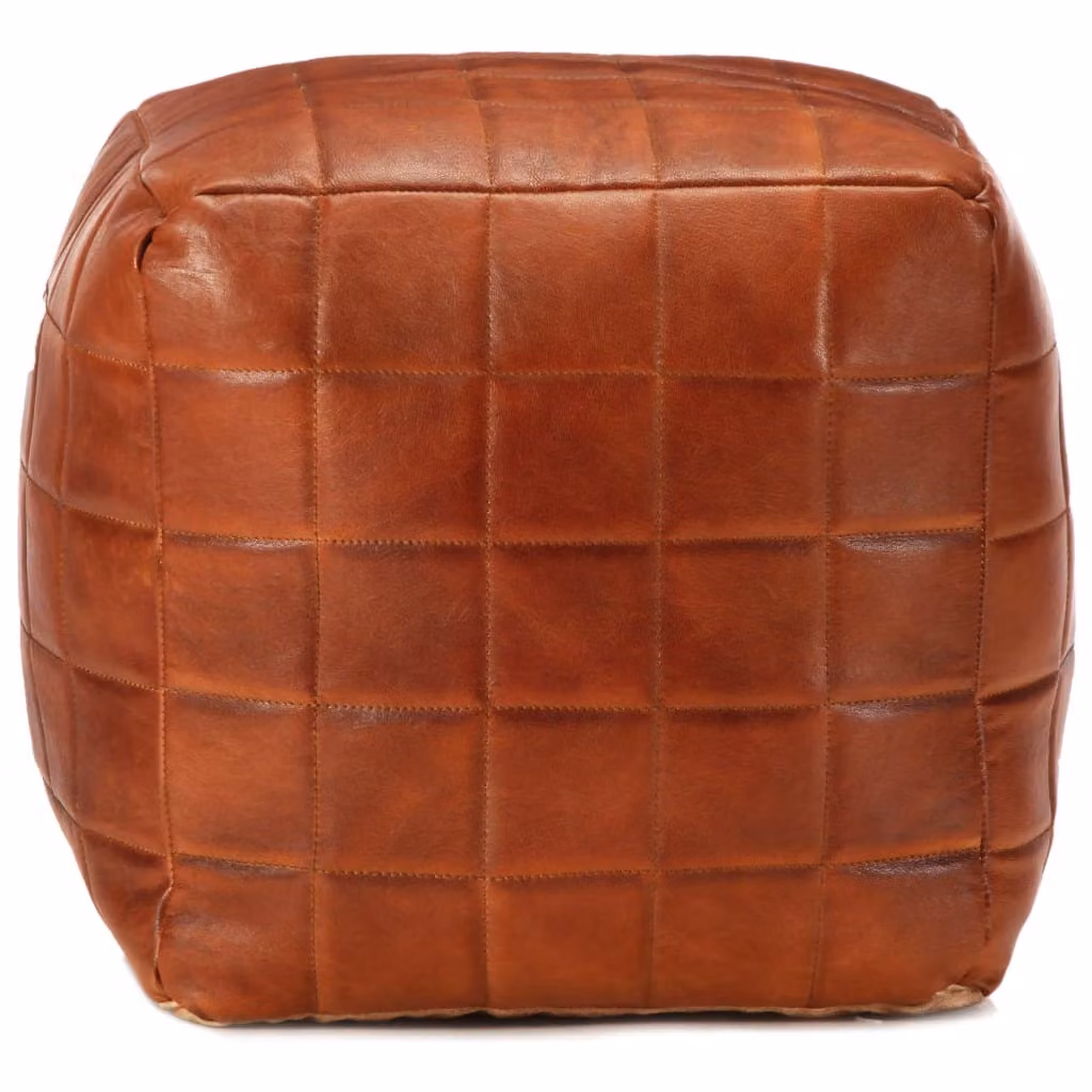 Pouf Tanno 40x40x40 cm in Vera Pelle di Capra