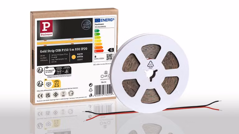 Paulmann Pro Strip, striscia LED dorata, modello P150 COB, 930