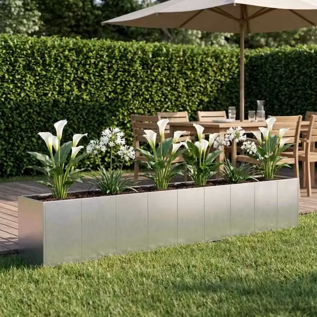 Vaso da giardino Argento 360 x 40 x 60 cm Acciaio zincato 3422154