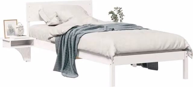 Letto singolo | Letto per adulti | Struttura del letto Bianco 100 x 200 cm Pino massello
