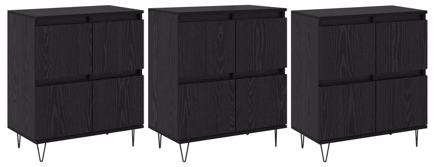 Sideboards 3 pcs Rovere Nero