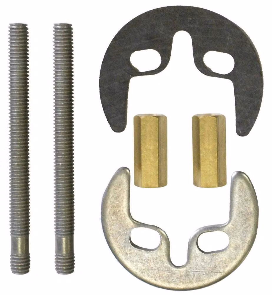 Schläfer 405412 | Kit di Fissaggio Universale per Montaggio Rubinetto Monoforo e Miscelatore del Lavabo, Bidet e Lavello Cucina a 2 Fori, con vite M6 da 80 mm Piastra in Acciaio e Dado in Ottone.