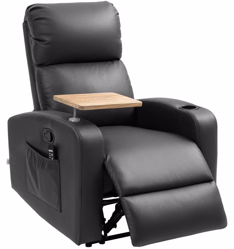 HOMCOM Poltrona relax, poltrona massaggiante, poltrona TV con telecomando e funzione massaggio