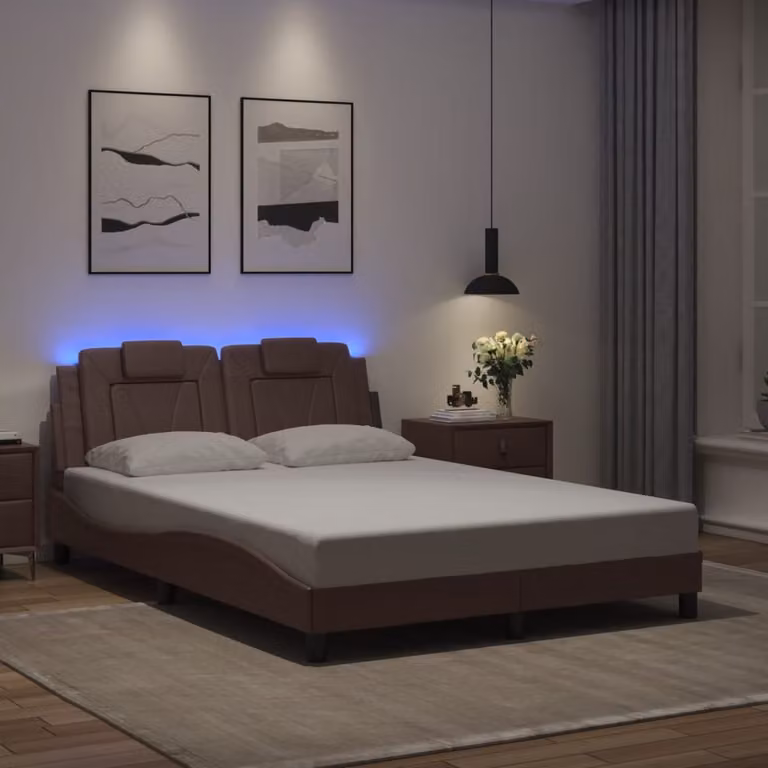 vidaXL Giroletto Viana con LED e porta USB, Marrone, L/P: 120 x 200 cm
