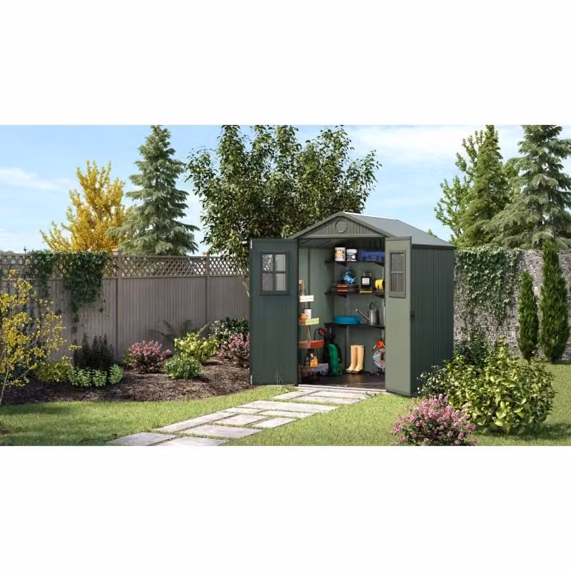 Casetta da giardino Keter Darwin 6x6 Verde L: 190 cm, P: 183 cm, H: 221 cm – 3