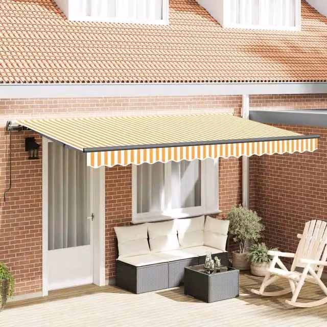 Tenda retrattile Giallo 400 x 200 cm Tessuto 3329790