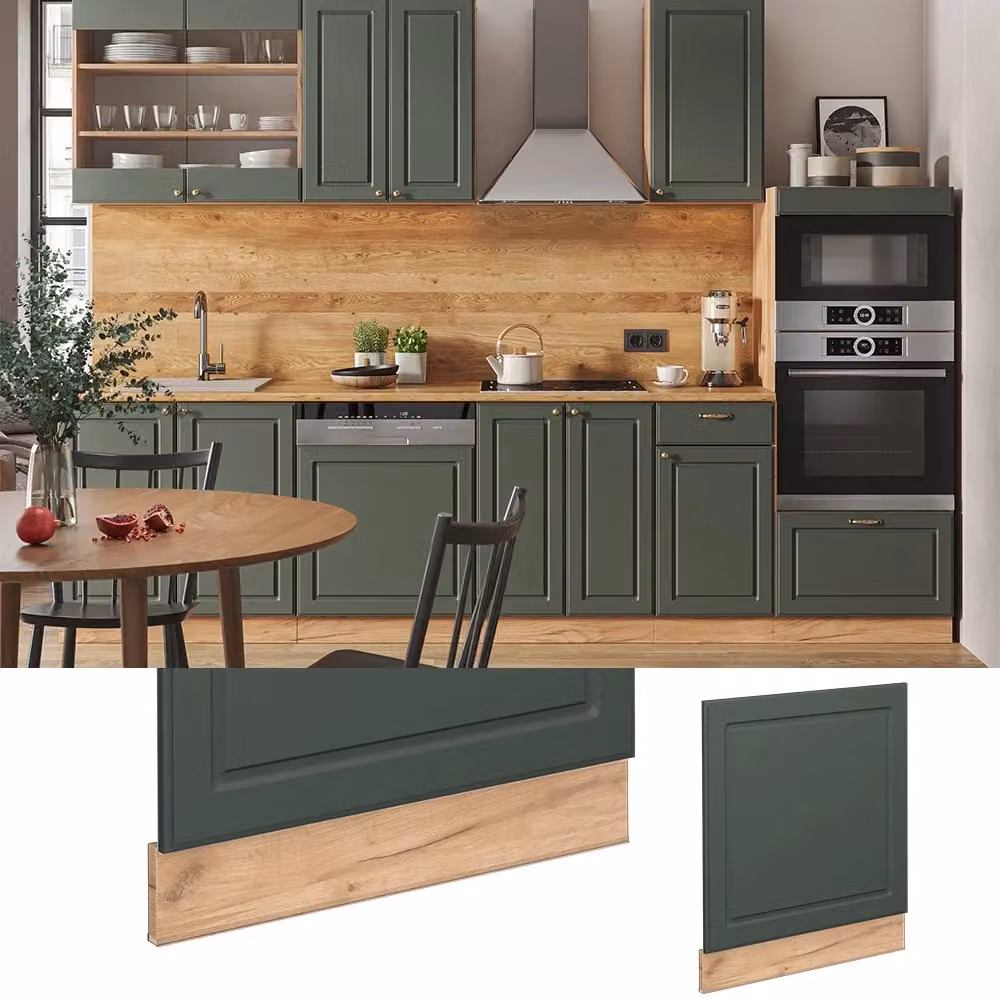 Pannello frontale Vicco Fame-Line Verde-oro rustico/Rovere dorato e Antracite, Larghezza: 60 cm – 2