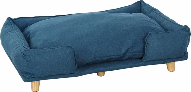 Divano lettino per cani PawHut con cuscino rimovibile, Blu, L: 96 cm, P: 66 cm, H: 24 cm – 1