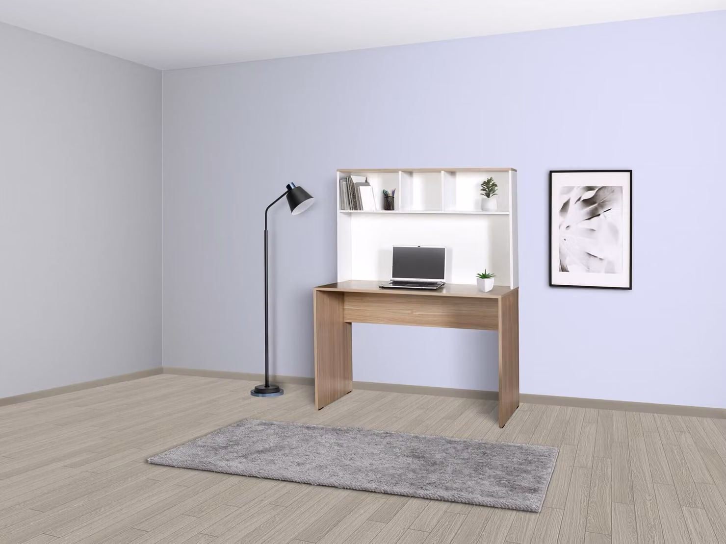 Skye Decor, modello Cmu-830-Mb-1, scrivania, legno di quercia, pannelli di truciolato rivestiti al 100% in melamina, dimensioni: 110 x 52 x 149 cm