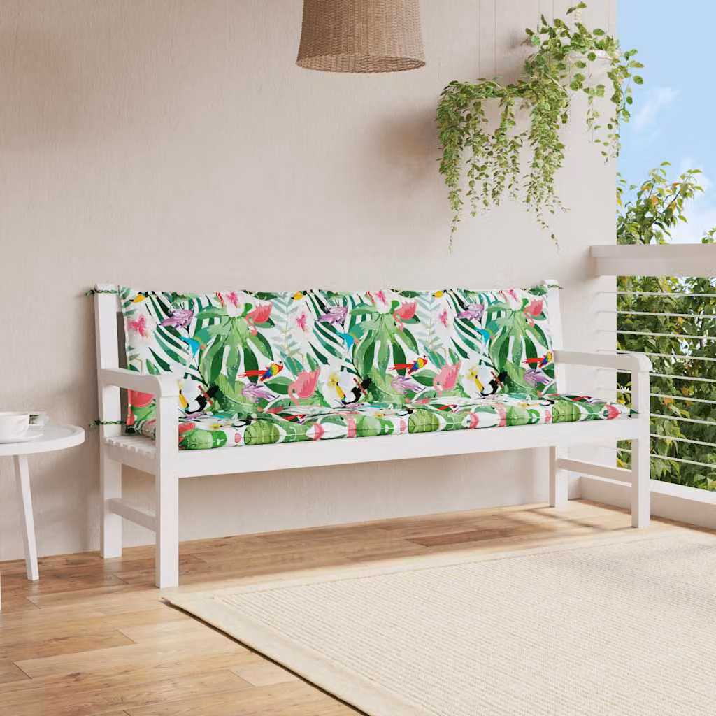 Set di 2 cuscini per panca vidaXL multicolore in tessuto Oxford impermeabile e traspirante