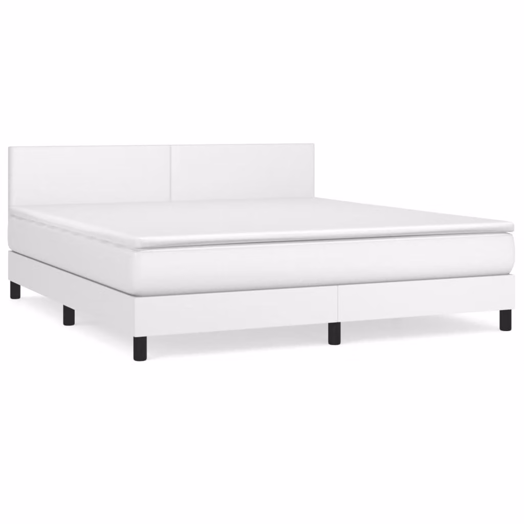 Giroletto a Molle con Materasso Bianco 160x200 cm in Pelle finta
