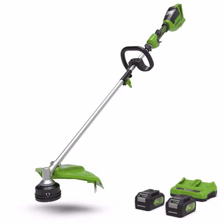 Greenworks POWERALL 48V Tagliabordi con 2 Batterie Ricaricabili da 4Ah e Linea di Taglio da 40 cm