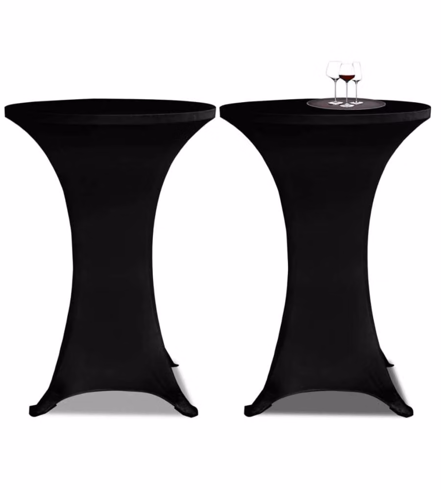 Coperture Verticali per Tavolo 4 pz D.80 cm Nero Elastico