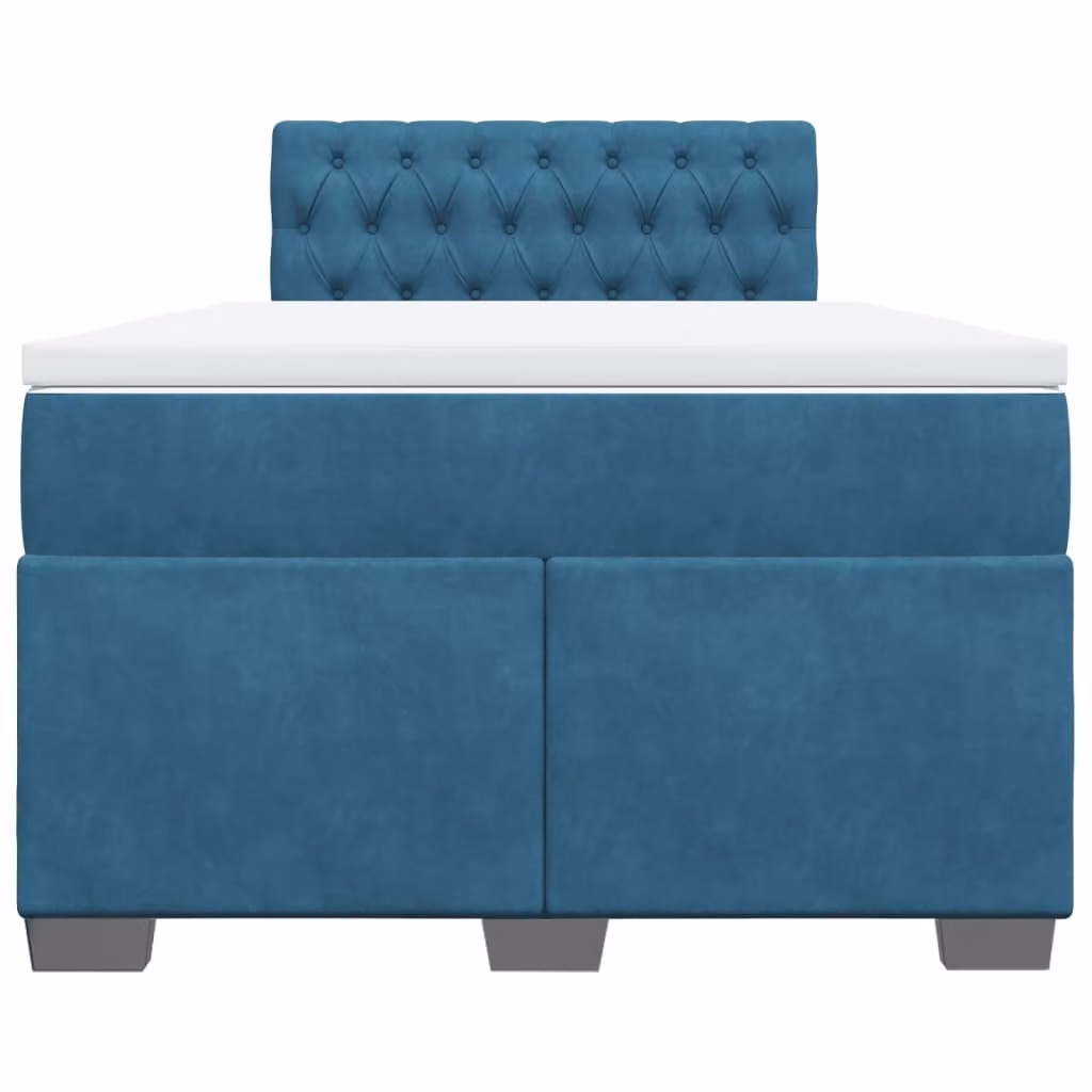 Giroletto a Molle con Materasso Blu Scuro 120x190 cm in Velluto