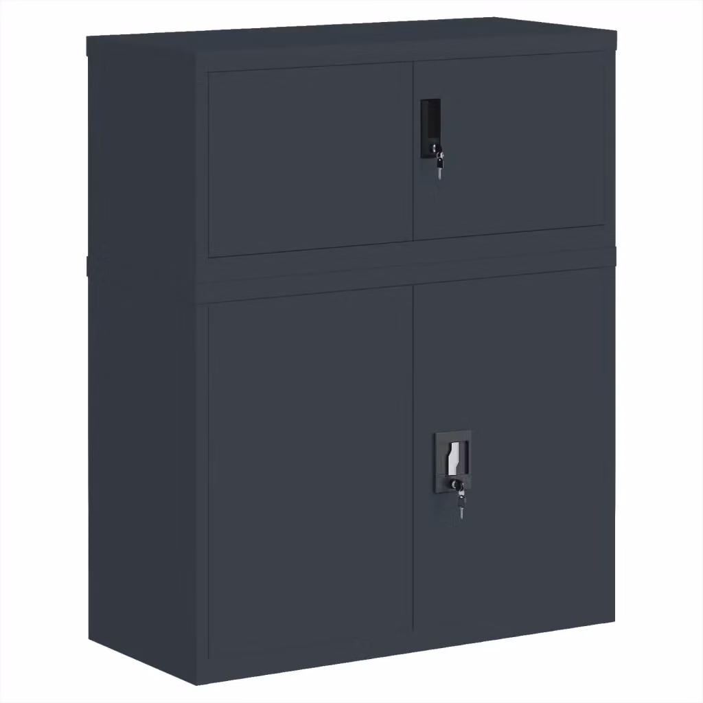 Armadio Classificatore vidaXL in Metallo Antracite con Ripiani Regolabili e Serratura L/P/H: 90 x 40 x 110 cm – 2