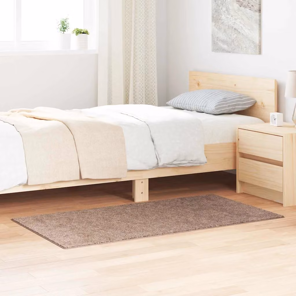Tappeto Shaggy vidaXL Marrone Antiscivolo e Lavabile in Polipropilene L 80 x P 150 cm