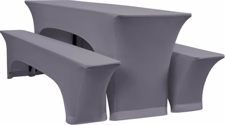 set di 3 copritavolo elastici grigio chiaro Set di tende per birra 220x70x70 cm