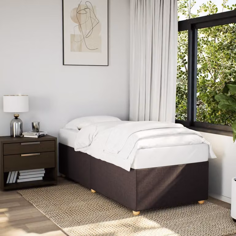 vidaXL Giroletto senza Materasso in Tessuto Marrone Scuro L/P/H: 200 x 80 x 46 cm