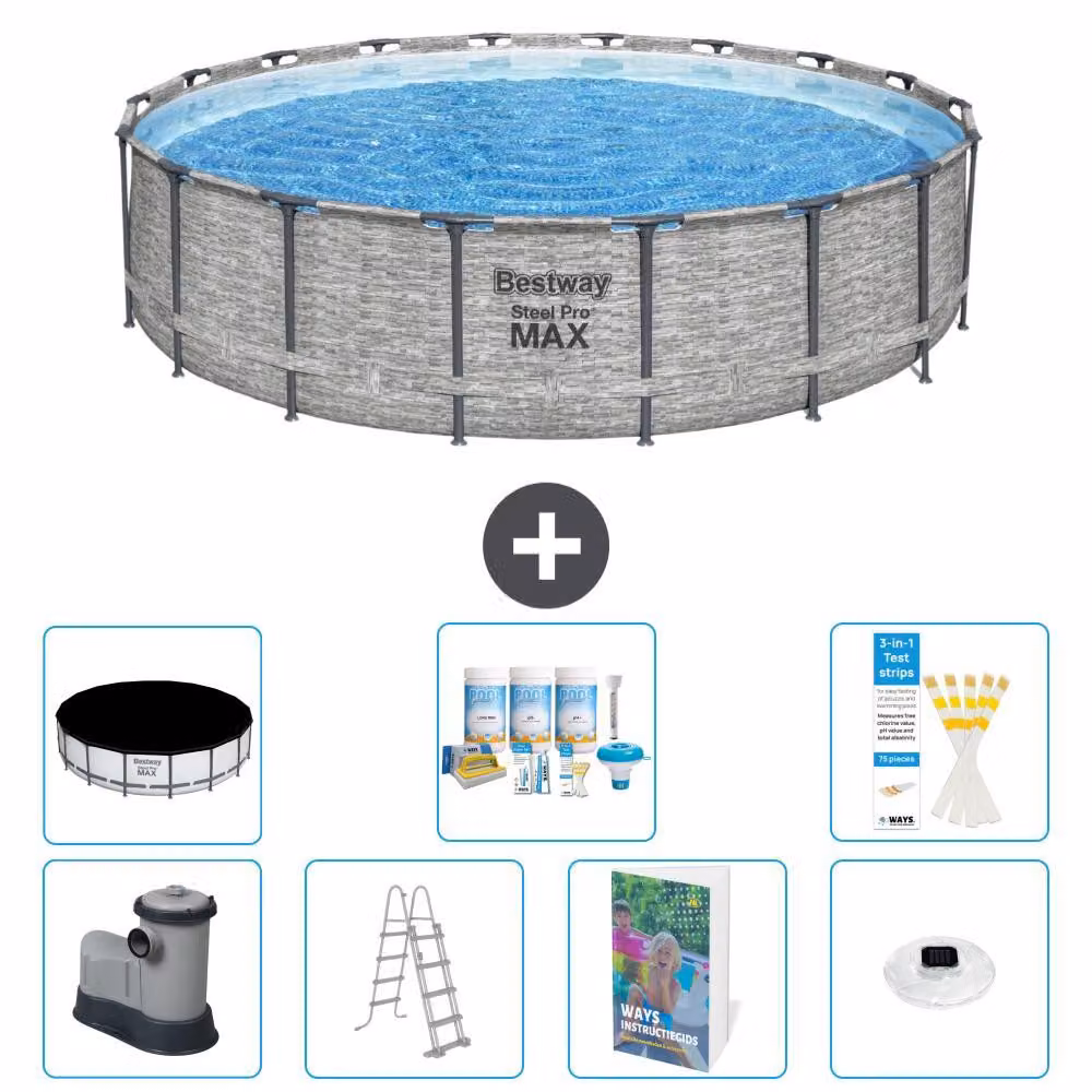 Piscina gonfiabile Bestway Steel Pro MAX, rotonda, 549x122 cm, composta da 6 parti, modello S576