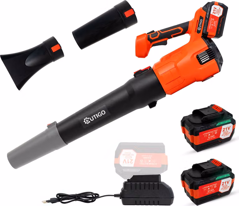 Soffiatore a batteria 001 (batteria 2*21v 4.5Ah, batteria e caricatore), per la cura del prato, la rimozione di foglie/fango/neve/polvere dell'auto