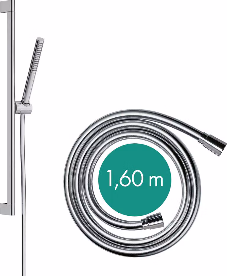 hansgrohe Pulsify S Set de douche 100, 1 type de jet économie deau+, barre de douche 65 cm, 24373000, 24373000