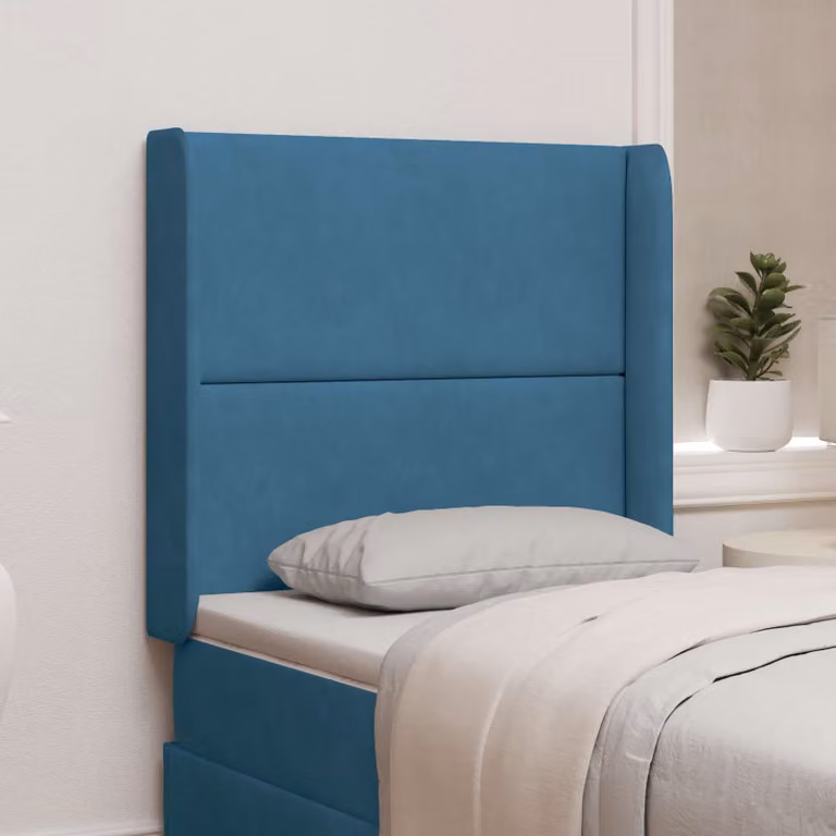 vidaXL Testata del Letto in Velluto Blu con Design Moderno, L 80 x P 16 x H 4 cm