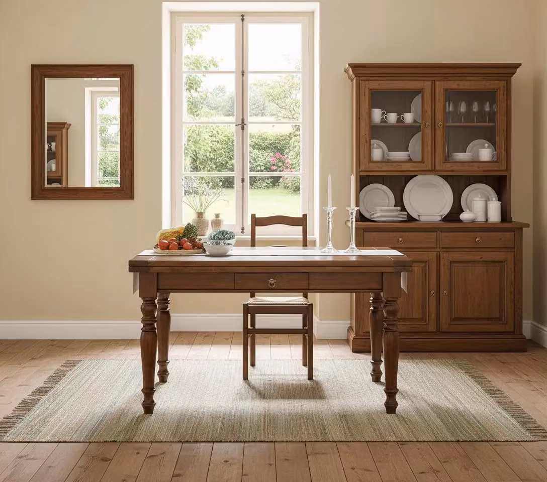 Tavolo allungabile rettangolare in legno marrone Mobili 2G L: 140 cm, P: 80 cm, H: 78 cm – 2
