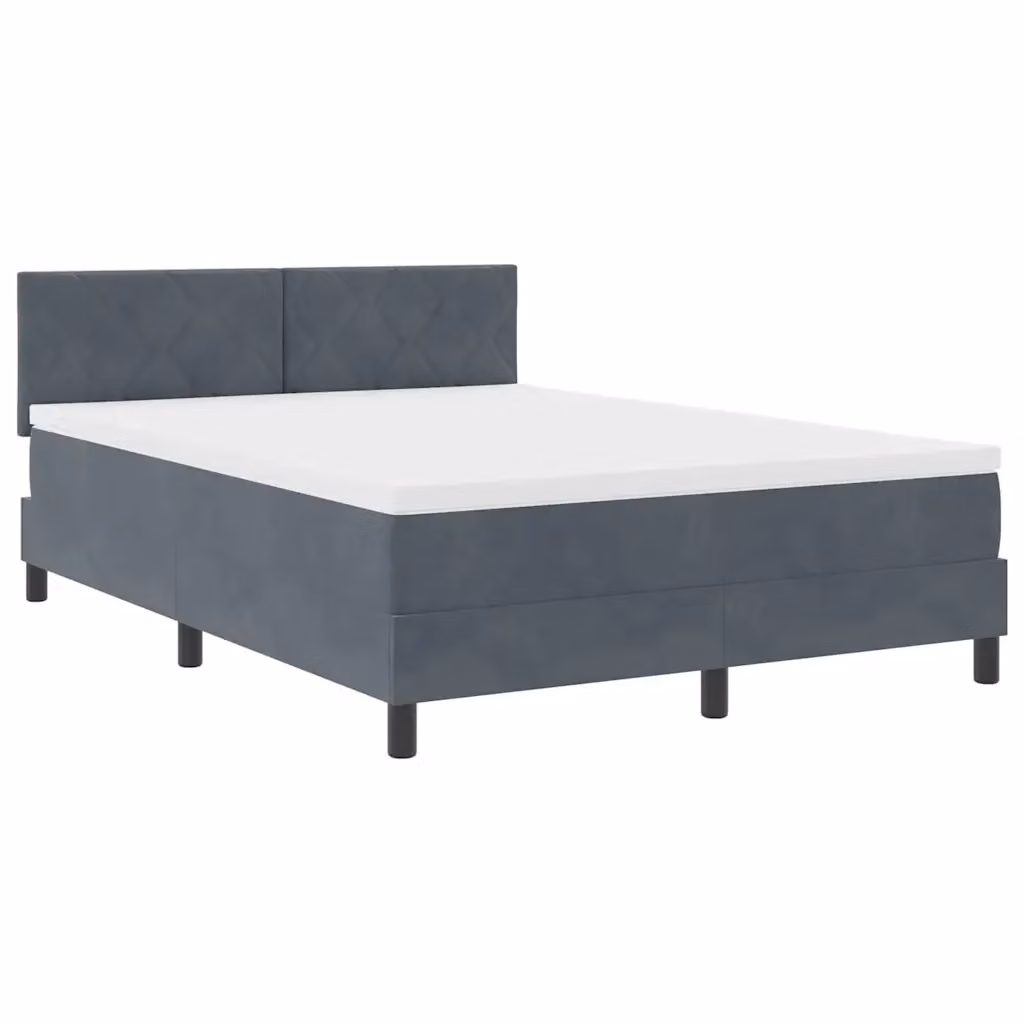 Letto a molla con illuminazione LED vidaXL in velluto grigio, L/P/H: 140 x 190 x 88 cm – 2