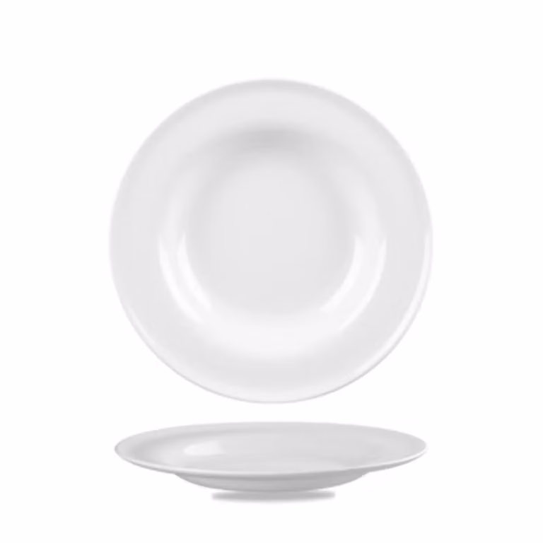 Piatto fondo bianco in porcellana linea Contempo, diam. 23cm, 12 pezzi