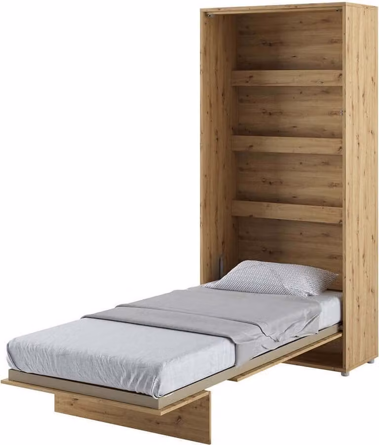 Letto a parete Armadio letto LETTO CONCEPT BC-03 Verticale 90x200 ROVERE ARTIGIANALE Letto pieghevole a parete, letto pieghevole ad armadio, armadio con letto pieghevole integrato, letto funzionale incl. rete a doghe