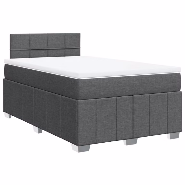 SYFAX™ Giroletto a Molle con Materasso Grigio Scuro 120x190cm Tessuto