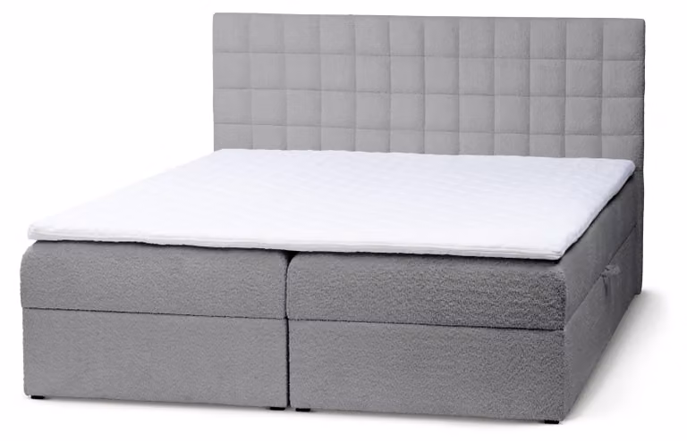 Letto con rete a molle Laky, finitura grafite, dimensioni 200 x 200 cm