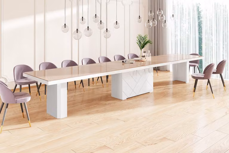 Tavolo da pranzo di design HEK-111 XXL allungabile da 180 a 468 cm