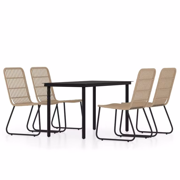 Set Mobili da Pranzo per Giardino 5 pz Rovere