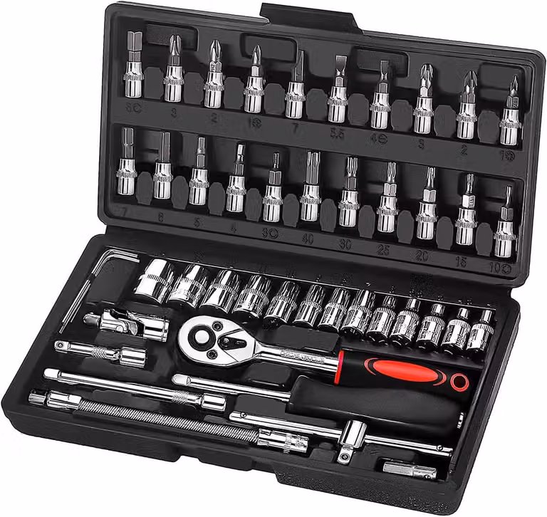 Set di chiavi a cricchetto mini, 46 pezzi, 1/4 di pollice, per l'officina