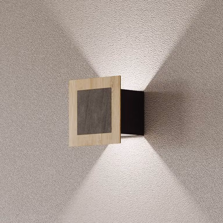Elobra Applique da parete a LED Chile S, dimmerabile, Legno chiaro, Soggiorno / Sala da pranzo, Legno, Moderno, Applique a LED